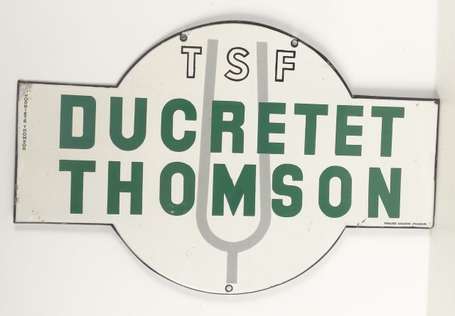 DUCRETET THOMSON T.S.F : Plaque émaillée 