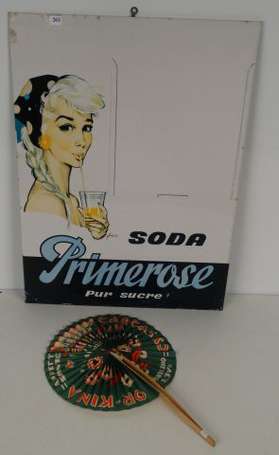 PRIMEROSE Soda : Tôle porte-tarif. On y joint un 