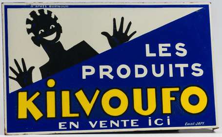 LES PRODUITS KILVOUFO : Rare plaque émaillée 