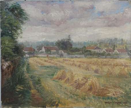 CORNET Marcel (1886-?) - Les moissons. Huile sur 