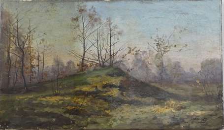 MANIGANT T. XXe - Forêt en hiver. Huile sur toile,