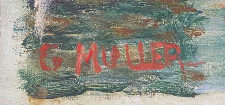 MULLER G. XXe - Le Port de la Rochelle. Huile sur 