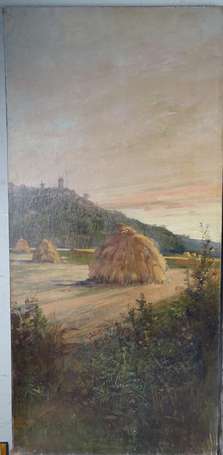 ECOLE XXe - Paysages. Huiles sur toile. 134,8 x 