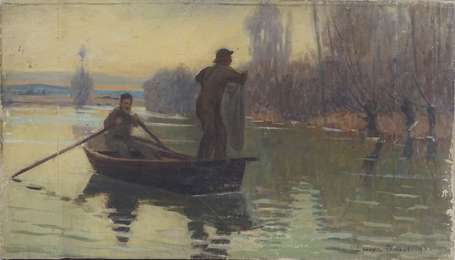 LEROY-DIONET XIXe - Pêcheurs dans les marais. 