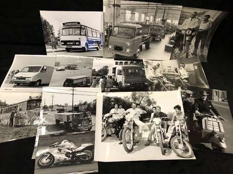 Camion , Bus , Moto - 12 Photos de Presse années 