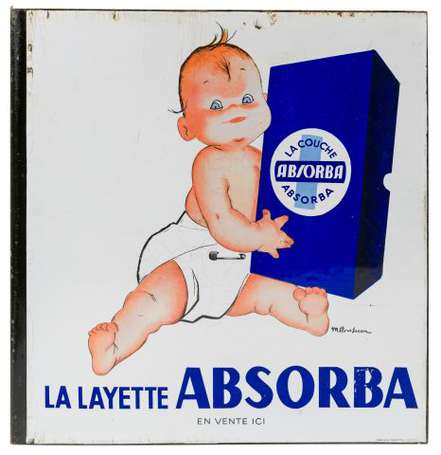 ABSORBA La Layette : Plaque émaillée double-face à