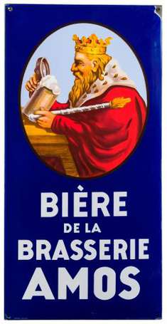 BIERE DE LA BRASSERIE AMOS : Plaque émaillée 