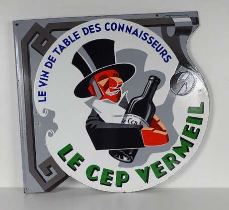 CEP VERMEIL : Enseigne émaillée double-face à 