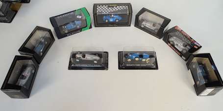 Lot de 9 voitures de courses dont 4 bugatti , 