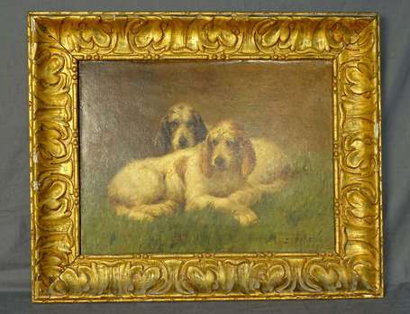 DAREY Louis (1863-1914) - Deux chiens de chasse. 