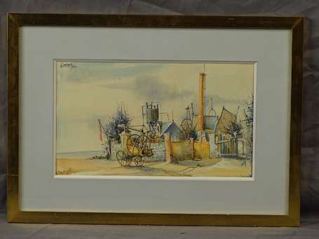 DUCROT ROGER 1934- USINE Aquarelle, signée en haut