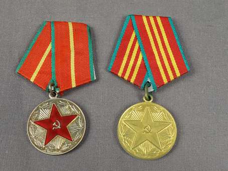 Russie - 2 médailles ancienneté militaire 10 et 20