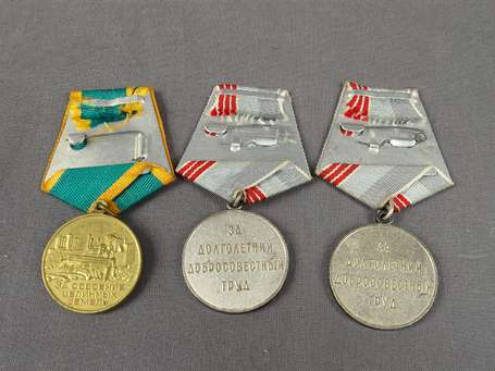 Russie - 3 médailles vétérans du travail 