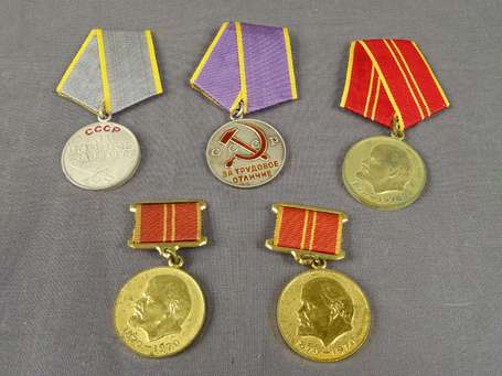 Russie - 5 médailles dont 3 Lénine 