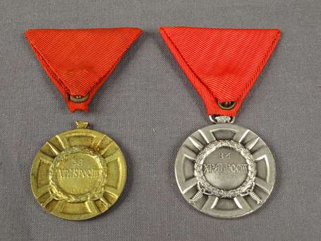 Serbie - 2 médailles pour la bravoure