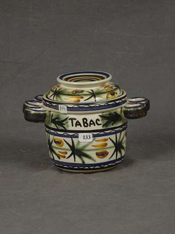 KERALUC Quimper - Pot à tabac en grès décor 