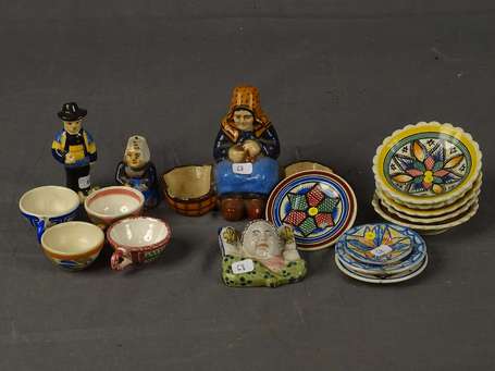 HENRIOT Quimper - Neuf assiettes miniatures en 