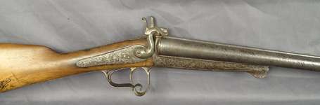 Fusil type Lefaucheux, canons juxtaposés à broches
