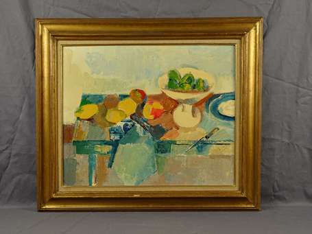 BOUGRAIN Gabriel (Xxe) - Nature morte, huile sur 