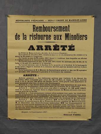 14/18 - Affiche - Maine et Loire - Arrêté - 