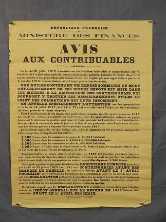 14/18 - Affiche - Ministère des finances -  impôt 