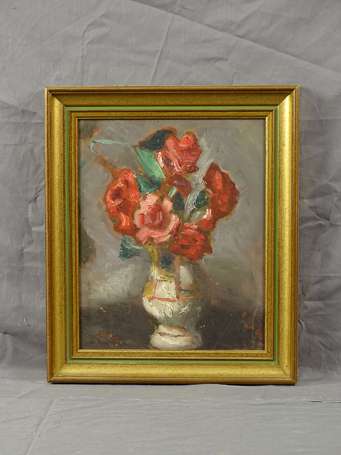 ORTIZ DE ZARATE Manuel (1886-1946) Vase de roses. 