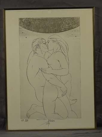 TREMOIS Pierre-Yves 1921- Couple enlacé, pointe 