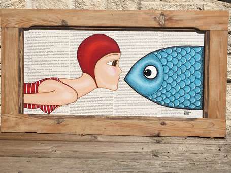 CORALIE JOULIN . Fisch kiss. Peinture acrylique 