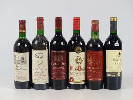 Lot de 6 Bts : Château Aney 1993, Château Clarke 