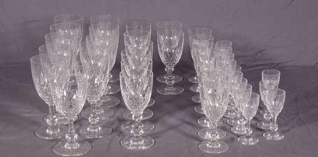 Service de verres en cristal, la coupe olive 