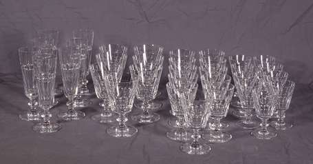 Service de verres en cristal, la coupe évasée au 