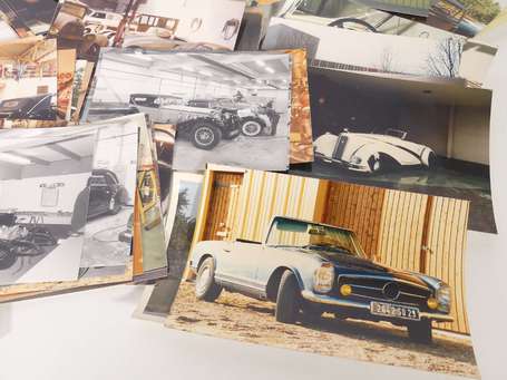 Lot de photos de voitures de collection.