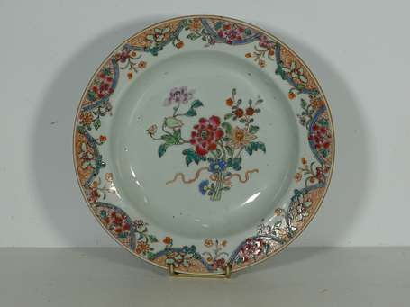 COMPAGNIE DES INDES - Assiette en porcelaine à 