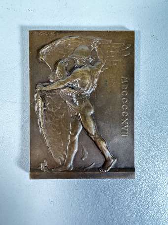 France Médaille / Plaquette en bronze  1917. Œuvre