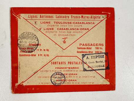 France Lettre par avion de Mars 1928. Cachet Rouge