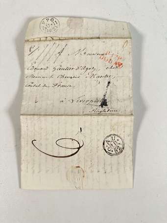 Lettre de Douai du 7 août 1821 pour l'Angleterre 