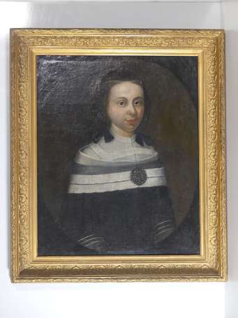 ECOLE HOLLANDAISE XVIIé - Portrait de femme. Huile