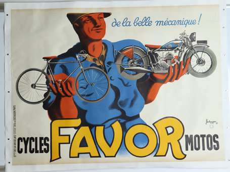 CYCLES FAVOR MOTOS DE LA BELLE MECANIQUE. Affiche 