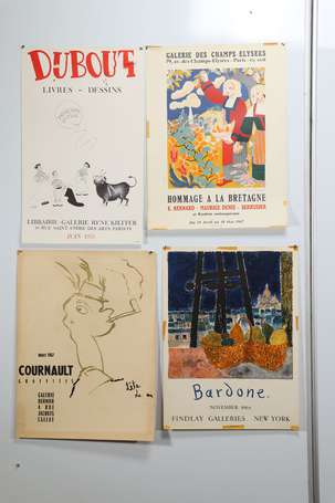 Lot de 12 affiches d'expositions entre les années 