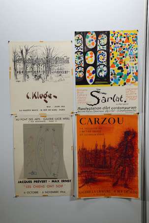 Lot de 4 affiches d'exposition C. Kluge 1965, 