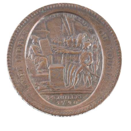 Monneron de 5 Sols en argent 1792. An IV. Tranche 
