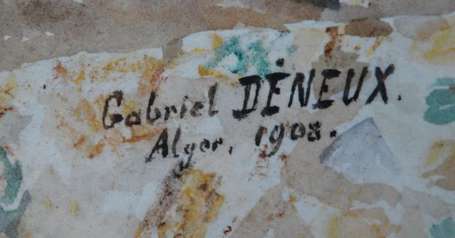 Deneux Gabriel 1856-1926 Alger Aquarelle, signée, 