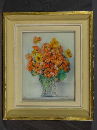 BURON Henri (1880-1969) Bouquet Pastel, signé en 