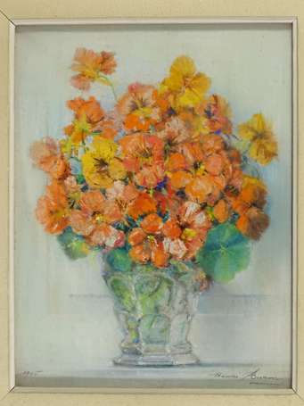 BURON Henri (1880-1969) Bouquet Pastel, signé en 