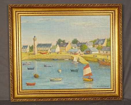 PROVOST Simone Eve (XXe) - Roscoff, le port. Huile