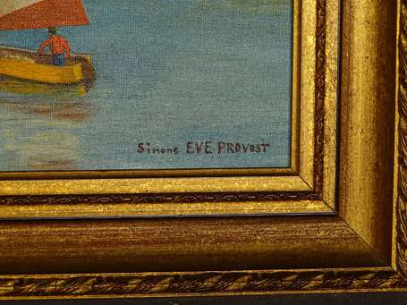 PROVOST Simone Eve (XXe) - Roscoff, le port. Huile