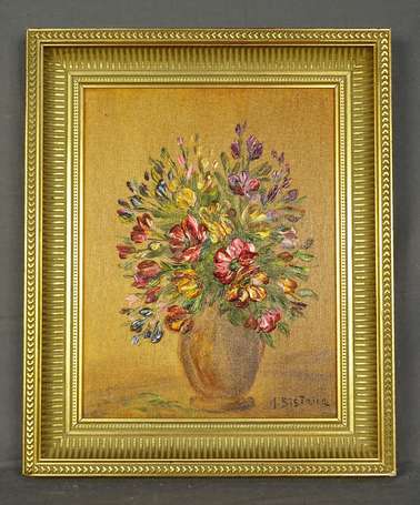 SISTRIER Marie (1908 - ?) - Bouquet. Huile sur 