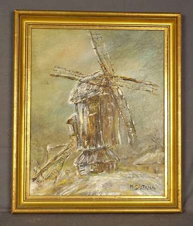 SISTRIER Marie (1908-?) - Le moulin sous la neige.