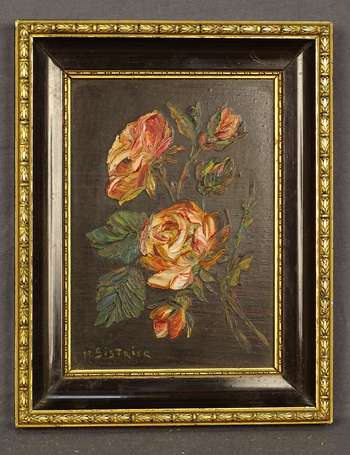 SISTRIER Marie (1908-?) - Roses. Huile sur 