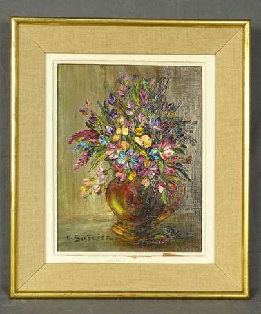 SISTRIER Marie (1908-?) - Bouquet. Huile sur 